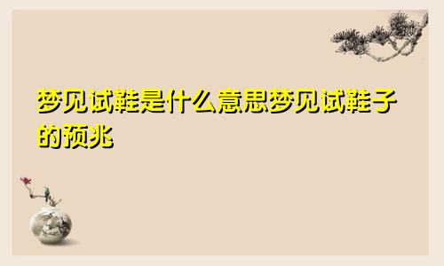 梦见试鞋是什么意思梦见试鞋子的预兆