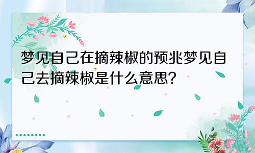 梦见自己在摘辣椒的预兆梦见自己去摘辣椒是什么意思？