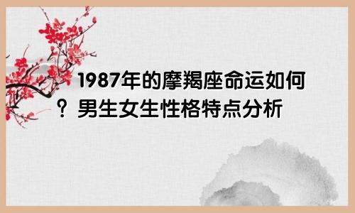 ​1987年的摩羯座命运如何？男生女生性格特点分析