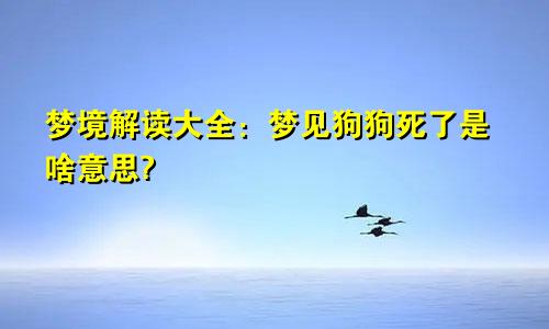 梦境解读大全：梦见狗狗死了是啥意思?