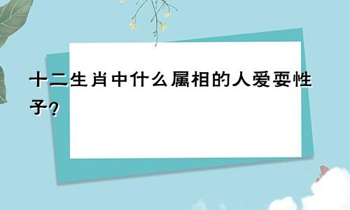 十二生肖中什么属相的人爱耍性子？