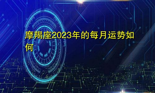 摩羯座2023年的每月运势如何