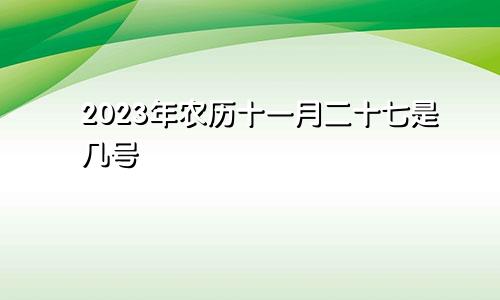 2023年农历十一月二十七是几号