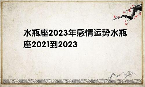 水瓶座2023年感情运势水瓶座2021到2023