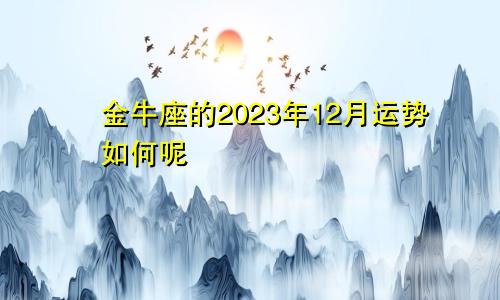 金牛座的2023年12月运势如何呢