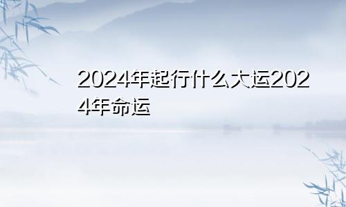 2024年起行什么大运2024年命运