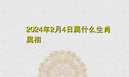 2024年2月4日属什么生肖属相