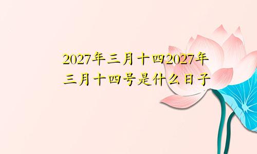 2027年三月十四2027年三月十四号是什么日子