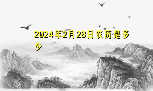 2024年2月28日农历是多少