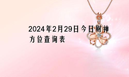 2024年2月29日今日财神方位查询表