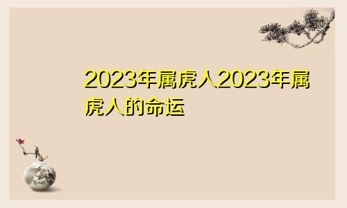 2023年属虎人2023年属虎人的命运