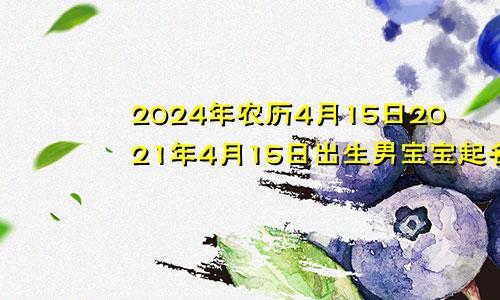 2024年农历4月15日2021年4月15日出生男宝宝起名字