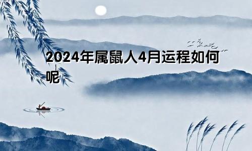 2024年属鼠人4月运程如何呢