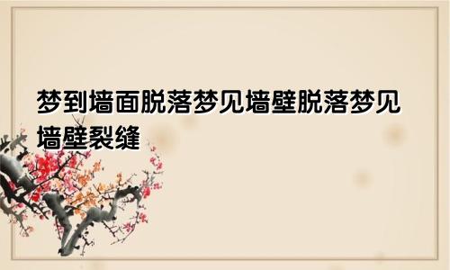 梦到墙面脱落梦见墙壁脱落梦见墙壁裂缝