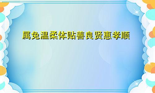 属兔温柔体贴善良贤惠孝顺