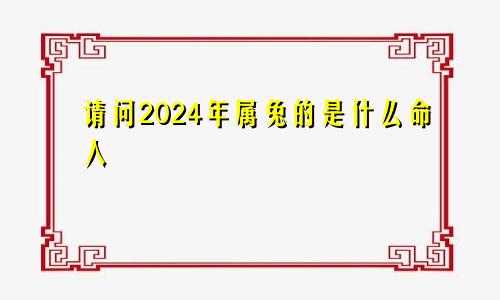 请问2024年属兔的是什么命人