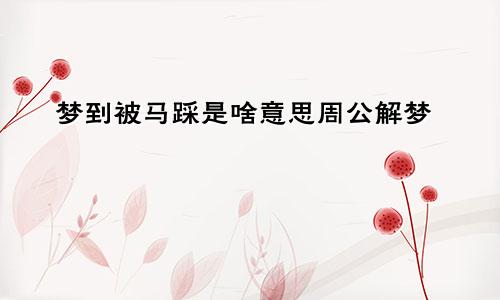 梦到被马踩是啥意思周公解梦