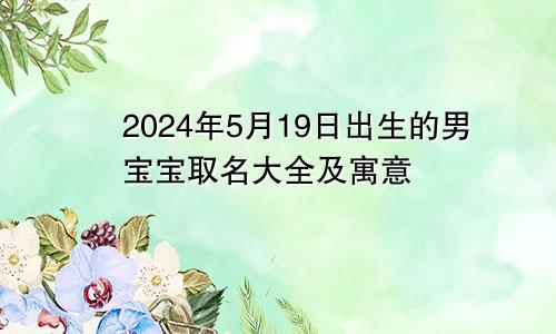 2024年5月19日出生的男宝宝取名大全及寓意