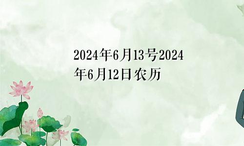 2024年6月13号2024年6月12日农历