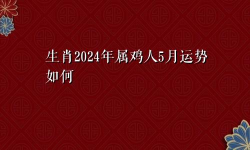 生肖2024年属鸡人5月运势如何