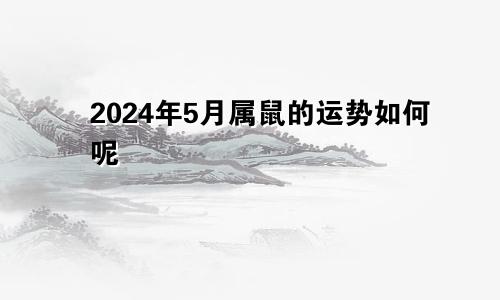 2024年5月属鼠的运势如何呢