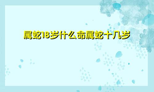 属蛇18岁什么命属蛇十几岁