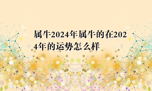 属牛2024年属牛的在2024年的运势怎么样