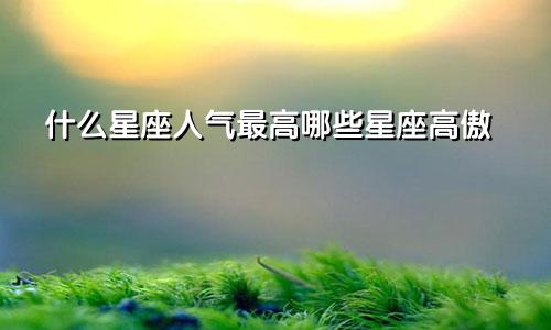 什么星座人气最高哪些星座高傲