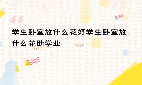 学生卧室放什么花好学生卧室放什么花助学业