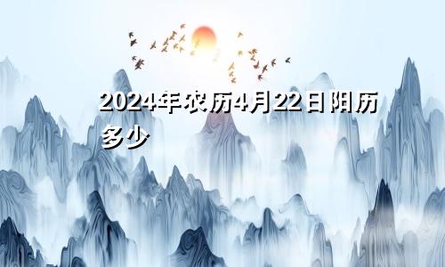 2024年农历4月22日阳历多少