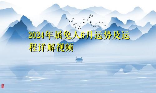 2024年属兔人6月运势及运程详解视频