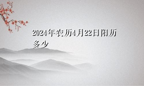 2024年农历4月22日阳历多少