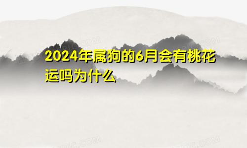 2024年属狗的6月会有桃花运吗为什么