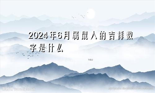 2024年6月属鼠人的吉祥数字是什么