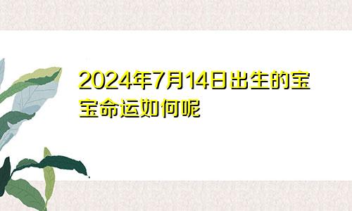 2024年7月14日出生的宝宝命运如何呢