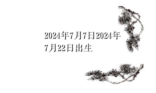 2024年7月7日2024年7月22日出生