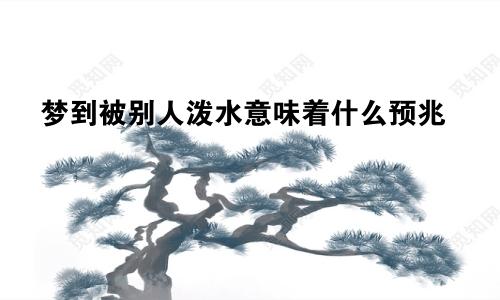 梦到被别人泼水意味着什么预兆