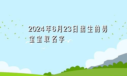 2024年6月23日出生的男宝宝取名字