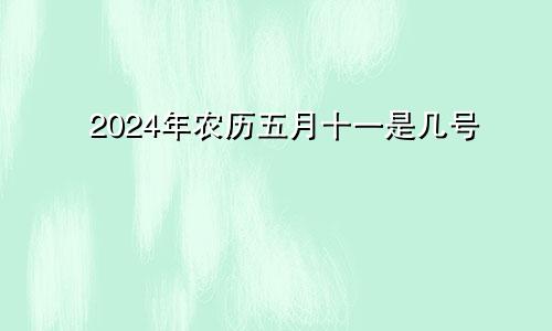 2024年农历五月十一是几号