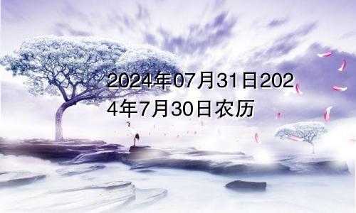 2024年07月31日2024年7月30日农历