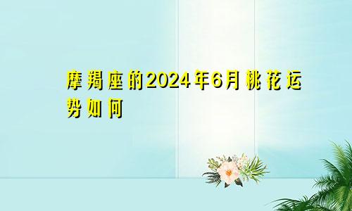 摩羯座的2024年6月桃花运势如何