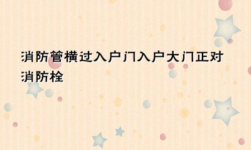 消防管横过入户门入户大门正对消防栓