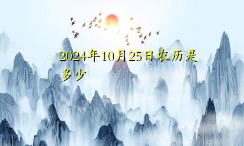 2024年10月25日农历是多少