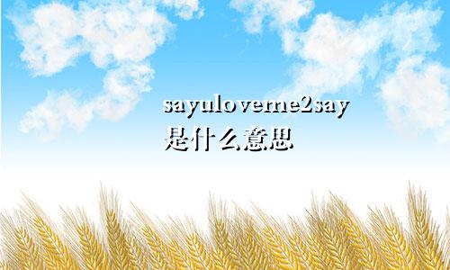 sayuloveme2say是什么意思