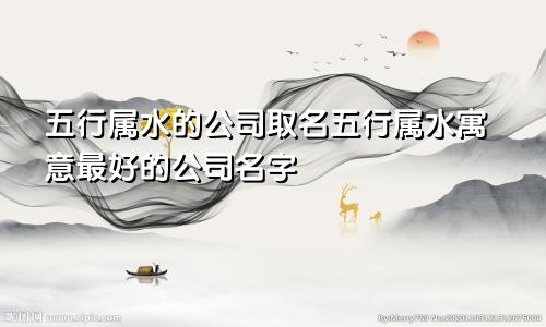 五行属水的公司取名五行属水寓意最好的公司名字