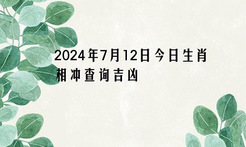 2024年7月12日今日生肖相冲查询吉凶