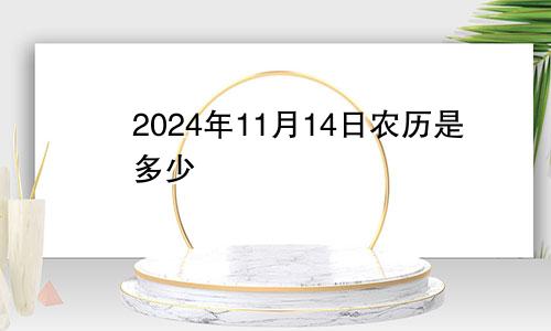 2024年11月14日农历是多少