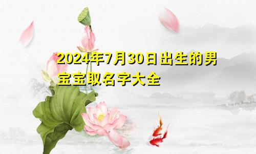 2024年7月30日出生的男宝宝取名字大全