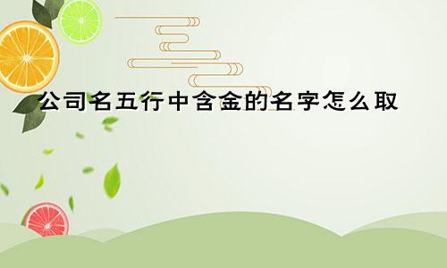 公司名五行中含金的名字怎么取