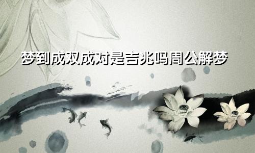 梦到成双成对是吉兆吗周公解梦